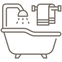 Pixelated gray smiley face icon with a wide grin.